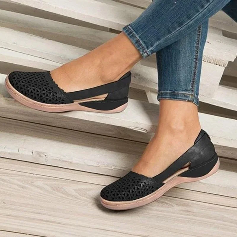 

Women Wedges Sandals Hollow Women Shoes Slip on Casual Sewing Ladies Sandal Female Plus Size Summer