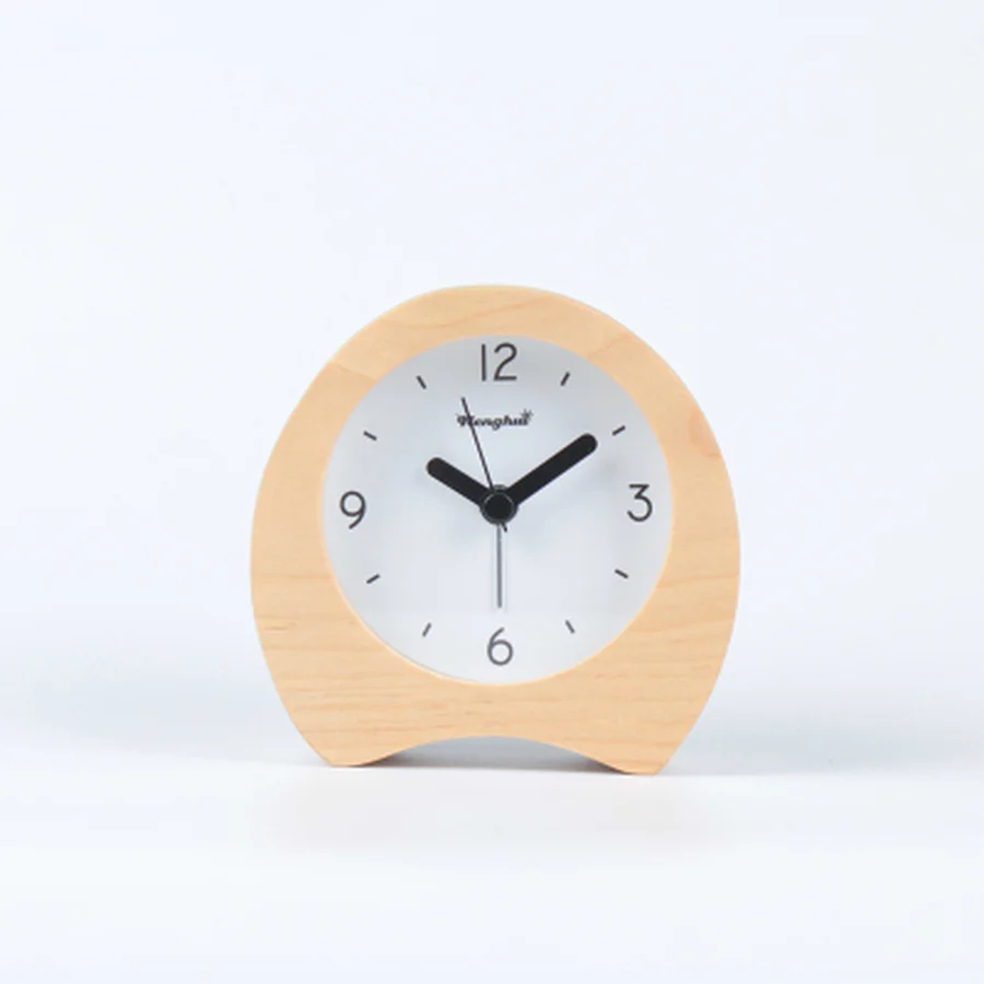 Деревянный цифровой будильник с функцией повтора Современный Твердый Будильник