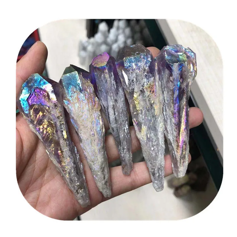 

New arrivals healing crystals rough tower natural rainbow aura amethyst raw point wand for sale