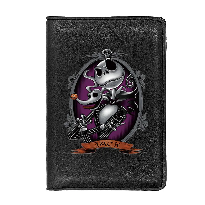 

Classic The Nightmare Before Christmas Passport Cover Holder ID Credit Card Case Travel Leather Passport Wallet