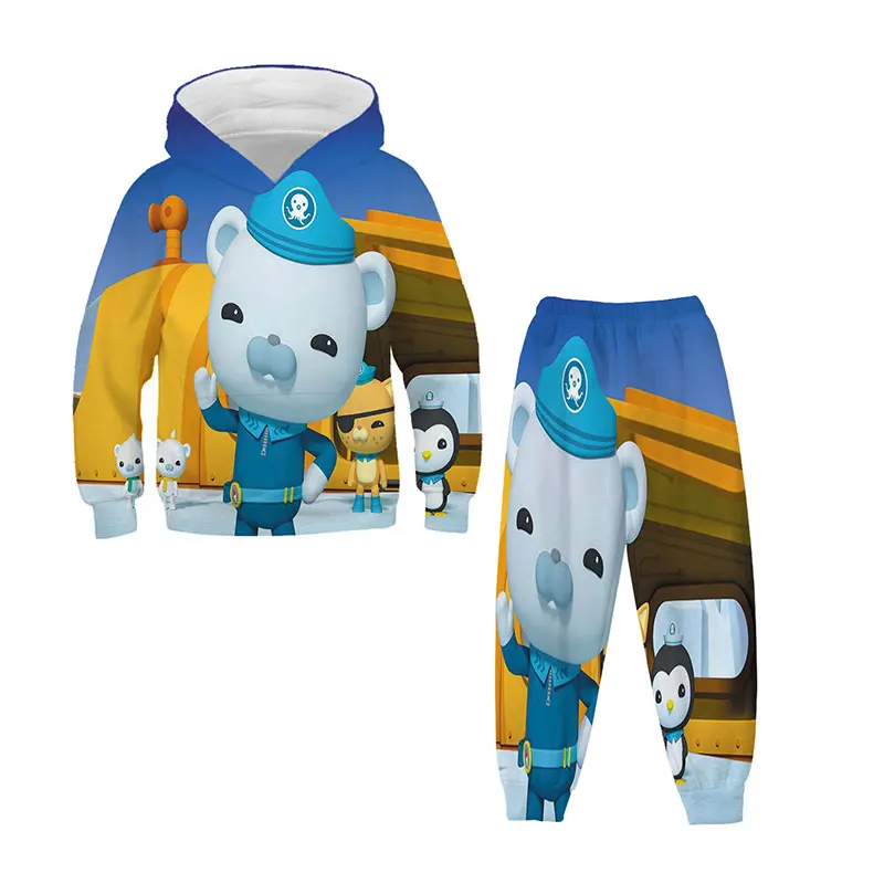 

Cartoon Anime Octonauts Boys and Girl Christmas Clothes Clothing kids Hoodie Jacket Pants Two-piece Autumn Street Fashion Jacket