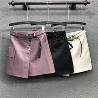 pink skirt cotton polyester solid woman skirts high fashion empire korean fashion clothing vintage cotton