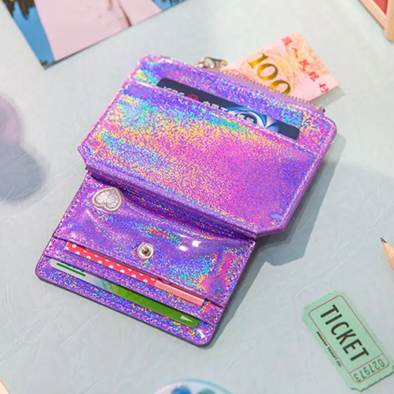 

Holographic Wallet ID Money Credit Card Holder Pocket Case Business Driver's License Organizer for Women Girls