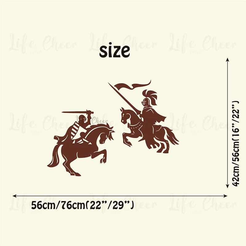 Виниловая наклейка на стену Рыцарь Воин домашний декор средневековый Дракон