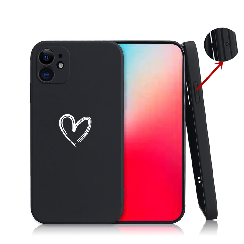 love heart tpu phone case for iphone 11 12 pro max x xr xs max 7 8 plus se 2020 candy color original liquid soft silicone cover free global shipping