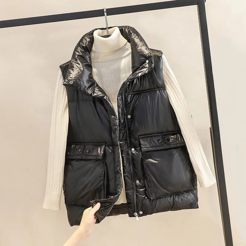 Женский Осенний жилет с воротником-стойкой теплый для женщин Chaleco Mujer Gilet Casaco Feminino