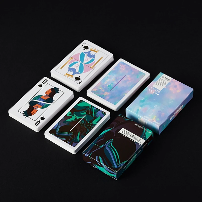

Simple Style Playing Cards Newest Fluid Flower Cut Poker Family Party Board Game
