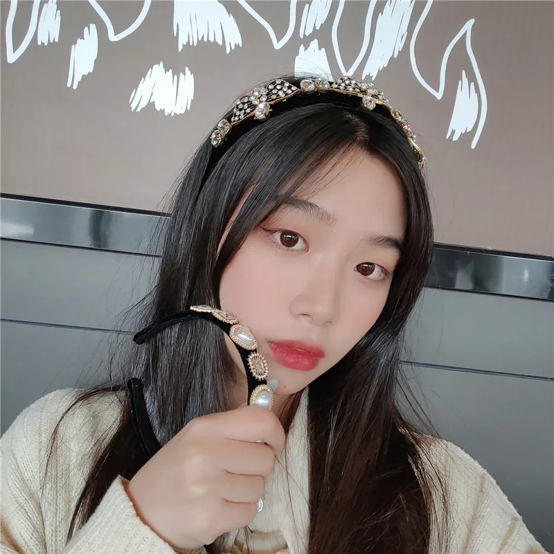 Повязка для волос в стиле барокко Женская обруч Со стразы с кристаллами