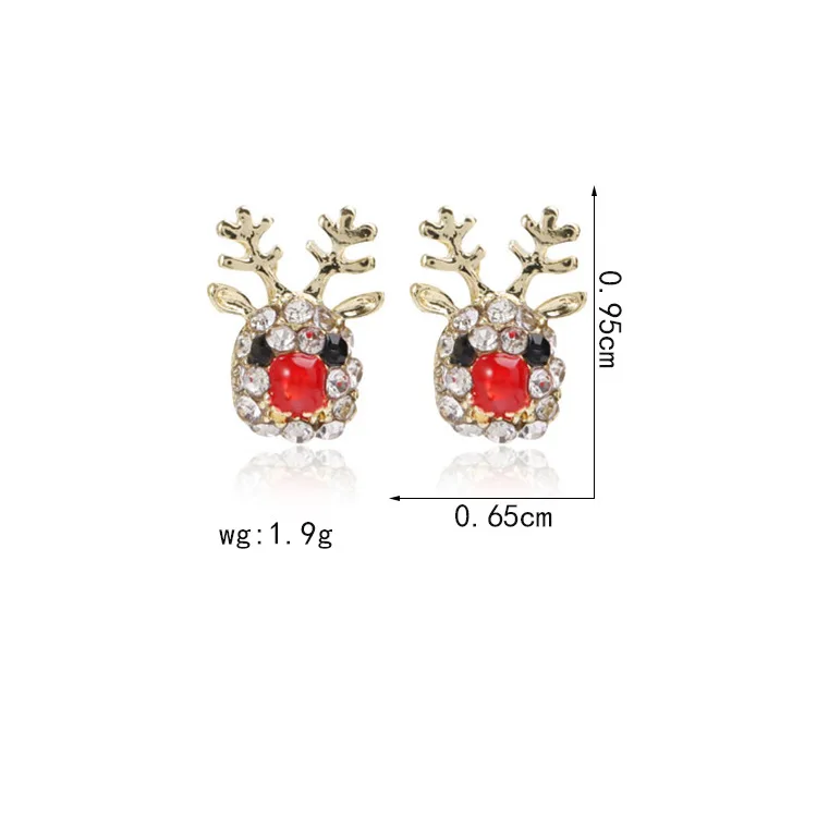 

Christmas Ornaments European and American Christmas Ornaments Diamond Christmas Elk Snowflake Antler Earrings Earrings