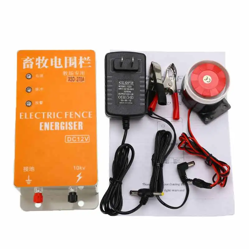 Alarm-3km Солнечная электрическая изгородь Energizer зарядное устройство XSD-270A высоковольтный импульсный контроллер животных птицеферма электрическое ограждение овчарка - Цвет: Alarm-3km