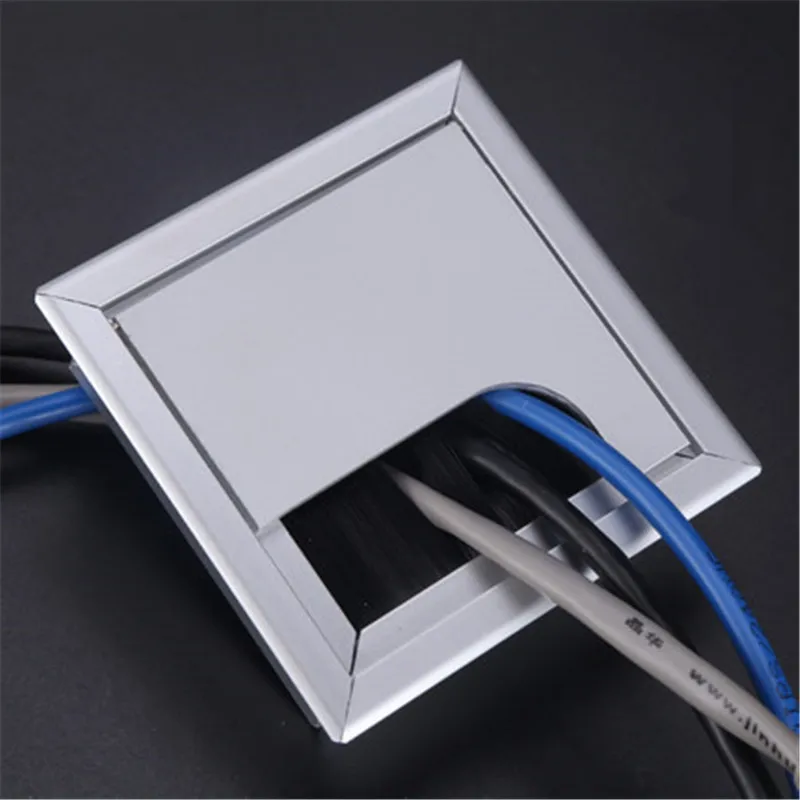

Aluminum alloy rectangular desk cable grommets wire hole cover Cable Outlet Port Surface table cable hole Furniture Hardware