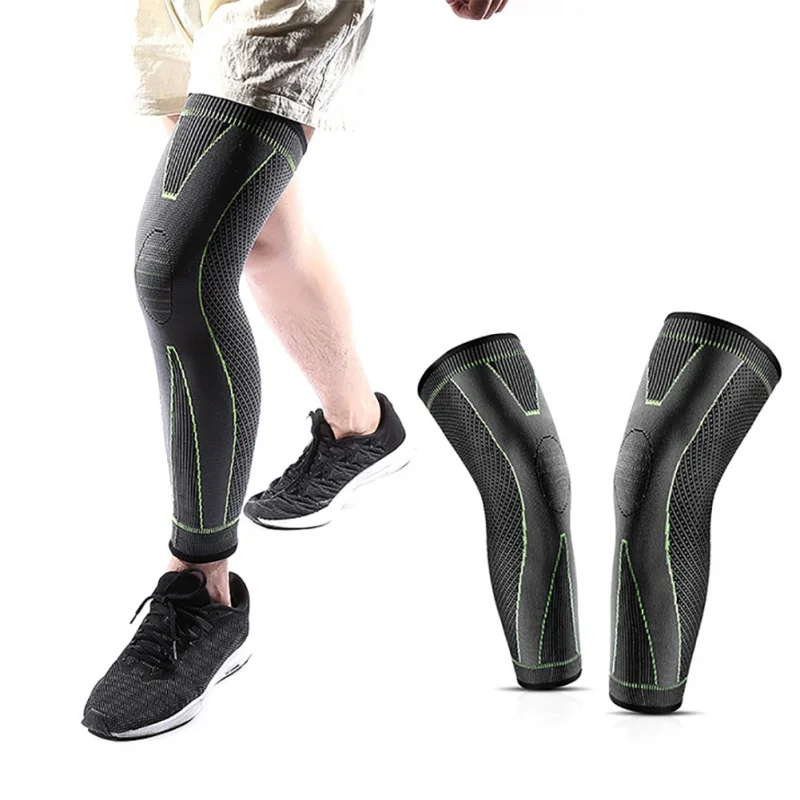 

Elasticity Long Knee Pads Full Compression Leg Warmer Running Basketball Volleyball Non Slip Silicone Sleeves Soft Comfortable