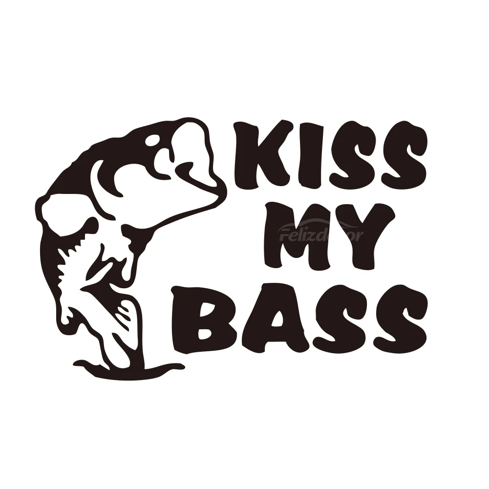 Бас Рыбалка любовь стикер Поцелуй Мой автомобиля тело наклейки Наклейка на окно