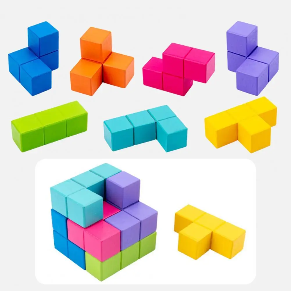 

Children Educational Wooden Cube Building Block Assembly Set Kids Puzzle Toys