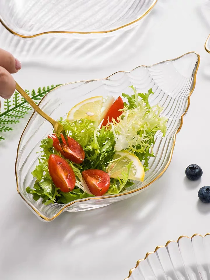 

Nordic Ocean Style Small Glass Plates and Bowls Phnom Penh Dessert Fruit Plate Jewelry Storage Tray Decorative Trinket Dish