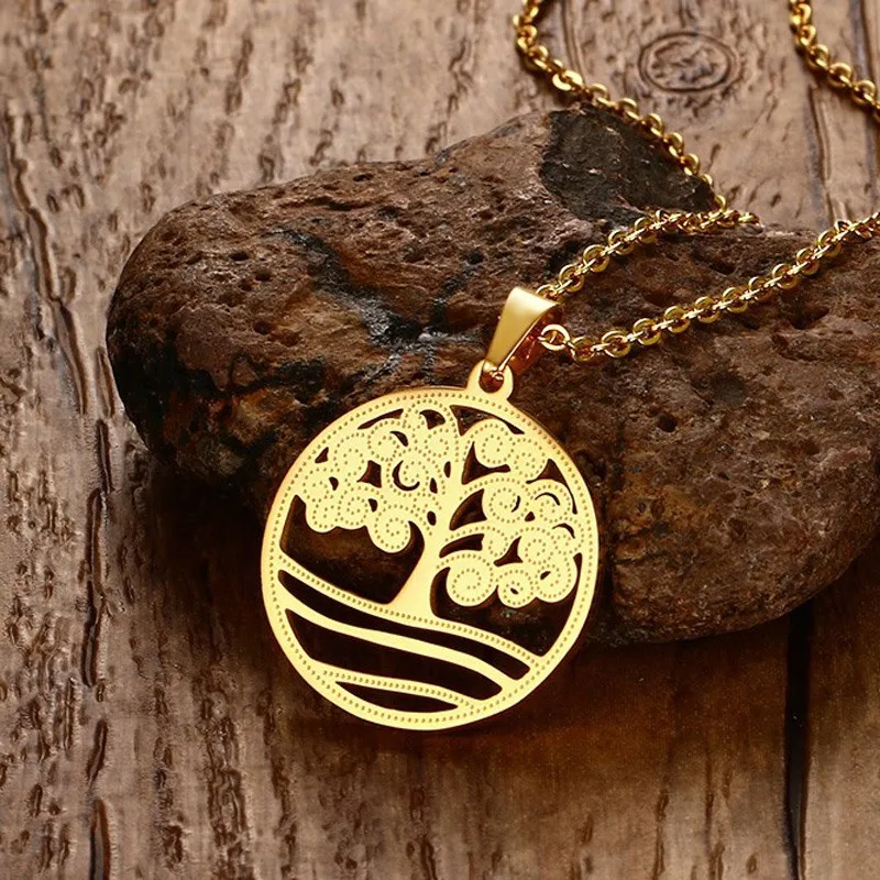 Ожерелье KOtik с деревом жизни Женские Ювелирные изделия золотистые ожерелья и