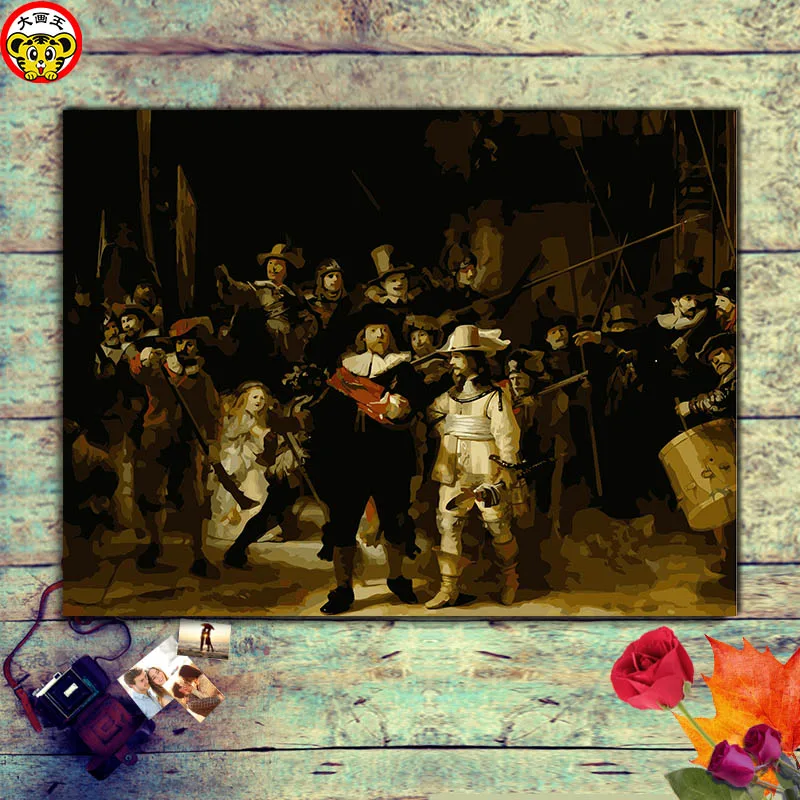 

painting by numbers art paint by number Rembrandt's most famous painting: "The Night Watch, 1642"