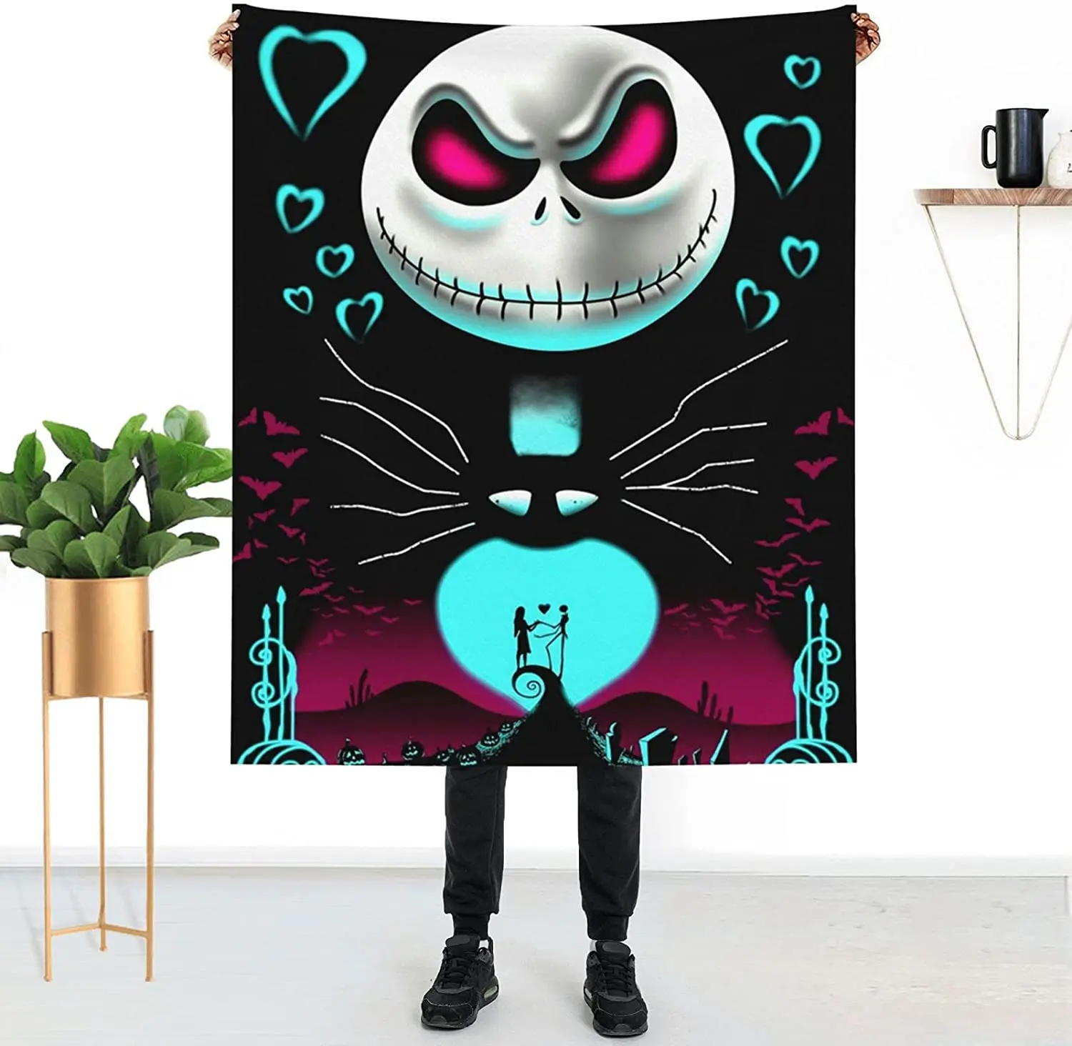 

Sally-Manta de franela de lana suave, manta de Halloween y Navidad para sofá, decoración de otoño para dormitorio