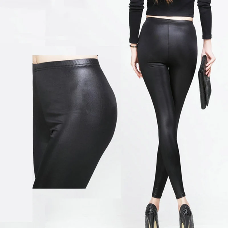

New Fashion Women Nylon Leggings High Waist Stretch Skinny Shiny Pants Slim Fit Legging Autumn Trousers JAN88