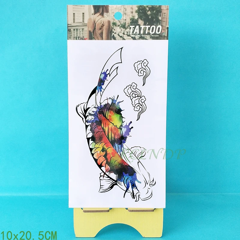 Водонепроницаемая Временная тату наклейка с рыбками поддельные флэш на руку