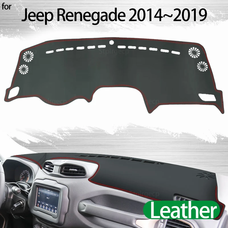 

Leather Non Slip Dashboard Stitch Cover Sun Pad Mat for Jeep Renegade 2014~2019 BU Trailhawk
