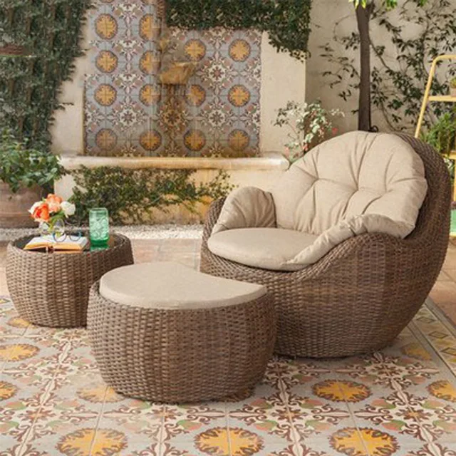 Маленький диванчик для балкона, чайный столик, трехсекционный ротанговыйдиван, комнатный стол и стул, мебель из ротанга, комбинированный садовыйстул из ротанга