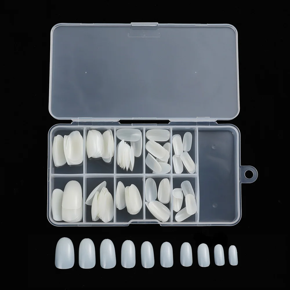 TKGOES 100 шт + коробка круглые ногти Короткие искусственные Акриловые Ногти Салон