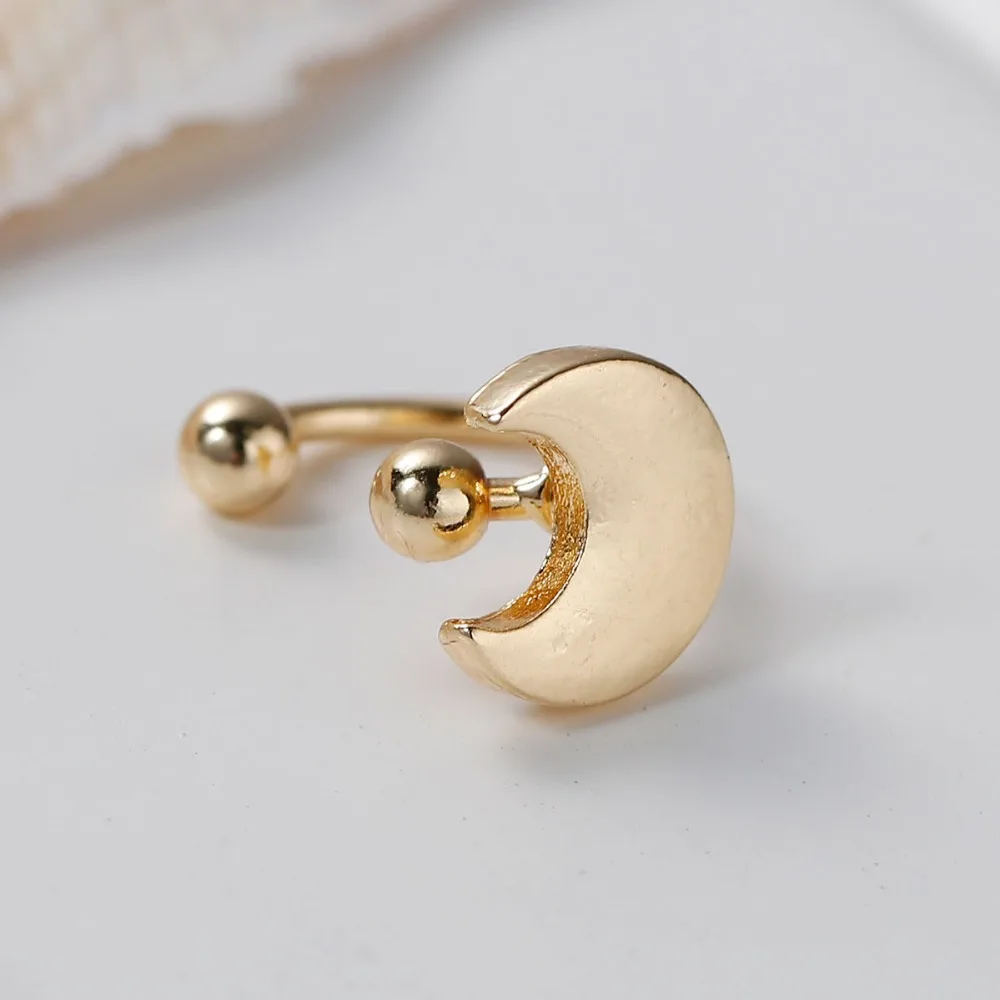 

DoreenBeads Summer Moon Ear Bones Clips Earrings Ear Cuff Jewelry For Woman Fashion Bohemia Style 8x8mm 1Piece