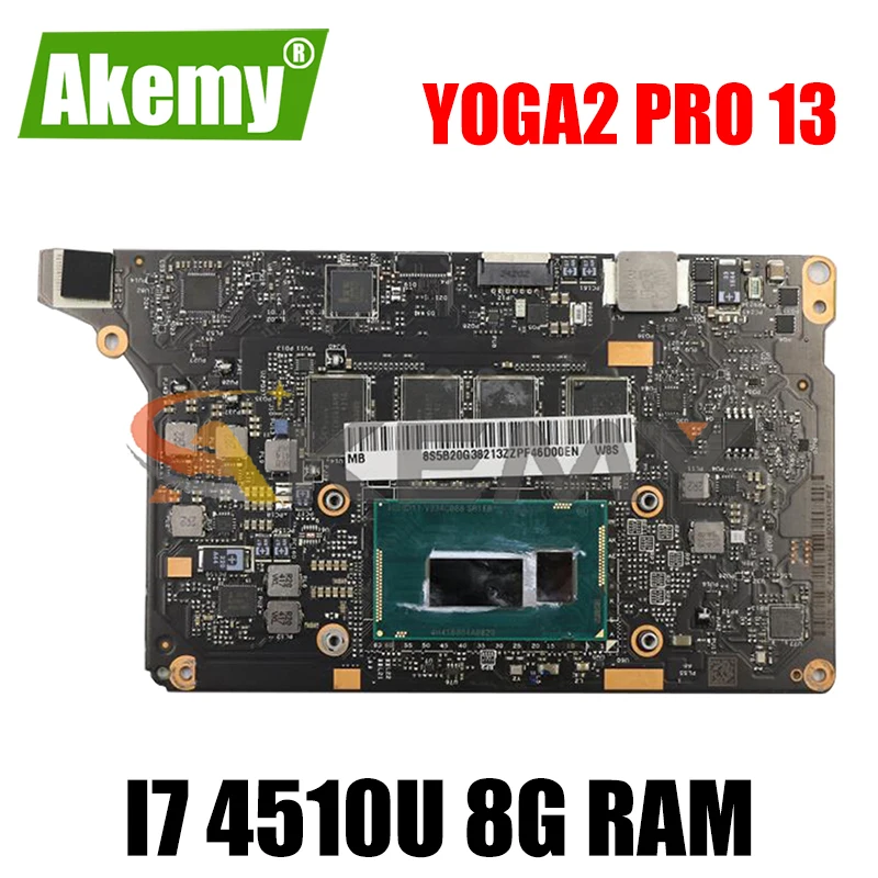 

Akemy NM-A074 материнская плата для ноутбука Lenovo YOGA 2 PRO YOGA2 PRO 13 дюймов Материнская плата ноутбука процессор I7 4510U 8G RAM 5B20G38213 100% тесты работы