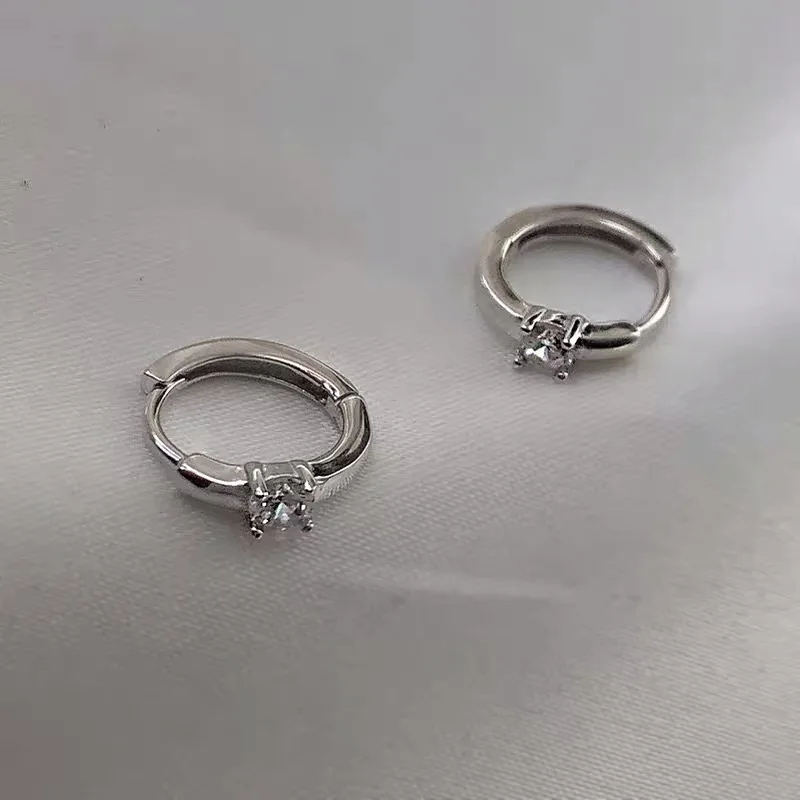 Серьги из стерлингового серебра 925 пробы модное циркониевое мини ушное кольцо