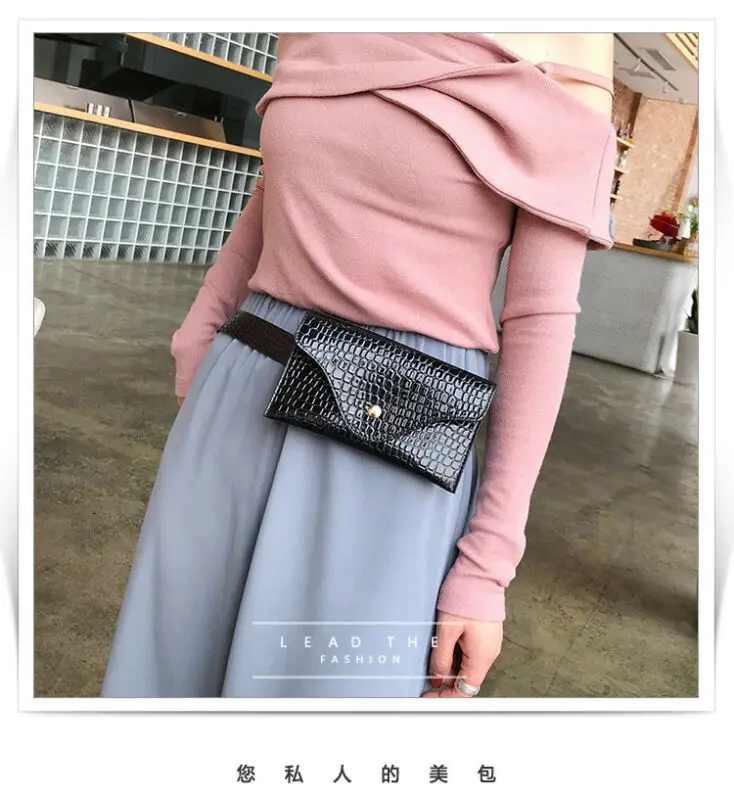 

Women PU Leather Waist Bags Fashion Adjustable Chest Handbag Unisex Travel Waist Bags Ladies Belly Pack Portable Phone Key Pouch