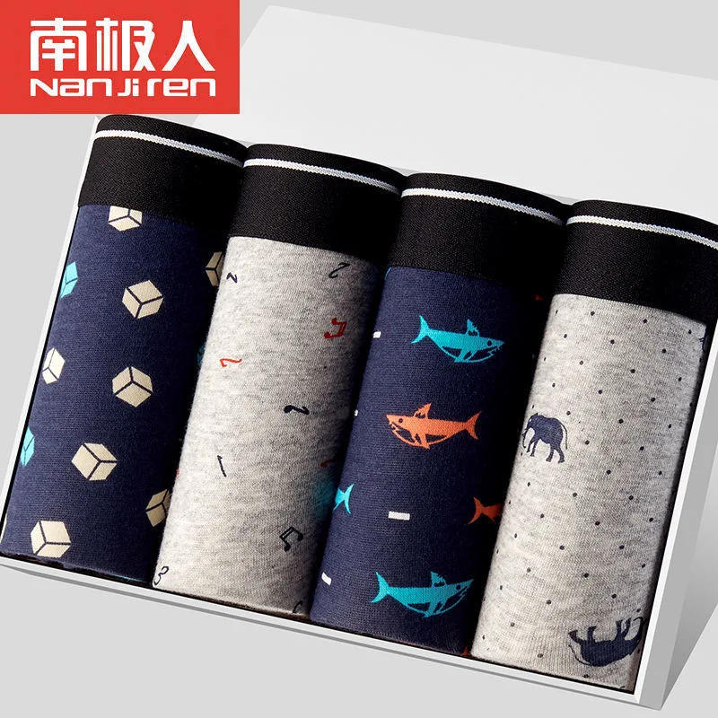 4Pcs/Lot Men'S Underwear Men'S Cotton Shorts Boxer Shorts Soft Breathable Brand High-Quality Men'S Boxer Shorts