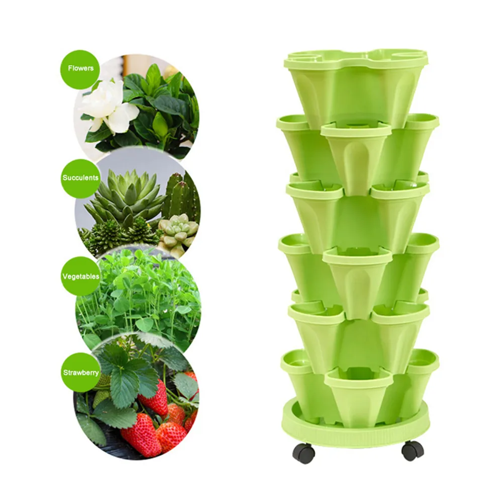 

Herb Flower Pot Plant Pot Plastic Pot Stackable 35*15cm Flower Gardening