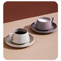 brief breakfast ceramic cup set coffee tea milk yogurt mug with tray creative mug handle drinkware pink beige