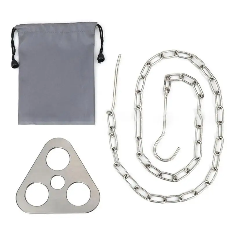 

Adjustable Hanging Pot Bracket Portable Tripod Stainless Barbecue Campfire Rack Picnic Multifunctional Ring Hook Outdoor Tool