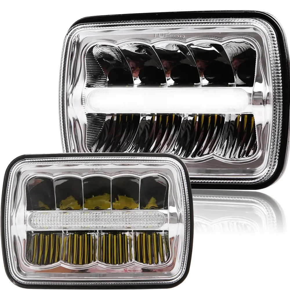 Хромированный проектор 7x6 светодиодный светильник HID лампы фары DRL Для Jeep Cherokee XJ