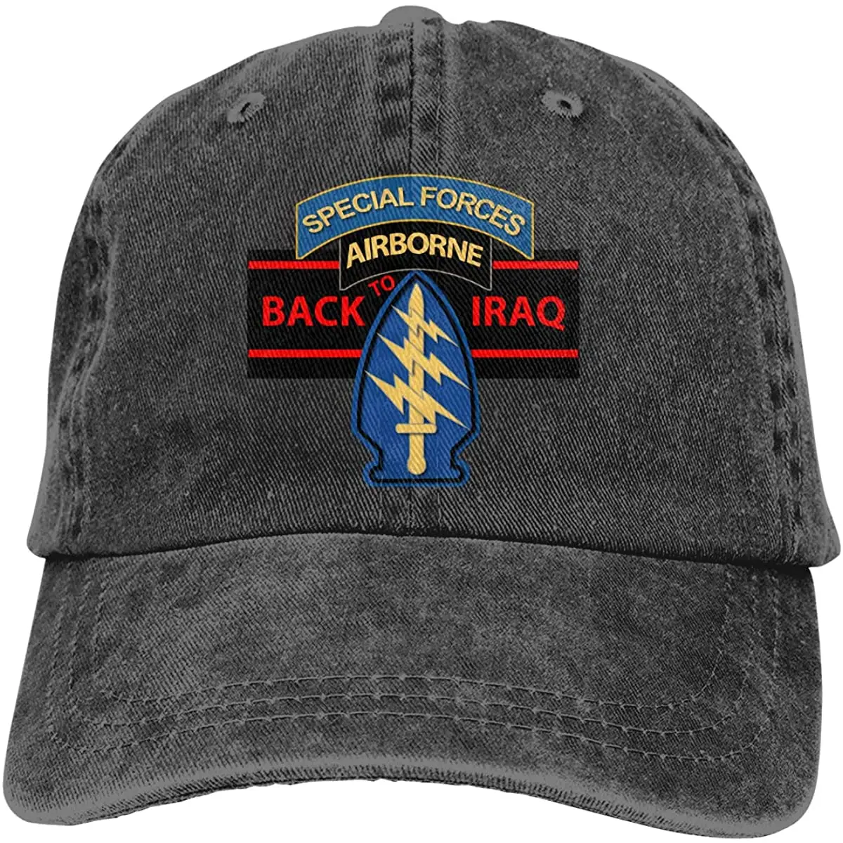 

Back To Iraq Special Forces SSI Adjustable Baseball Caps Denim Hats Cowboy Sport Outdoor