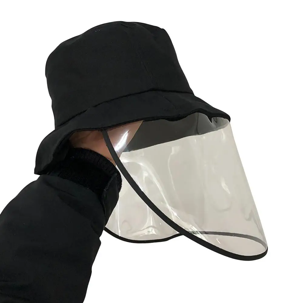 

Adult Protective Face Shield Fisherman Hat Anti Spitting Saliva Outdoor Dustproof Cap With Detachable Clear Facial Masks
