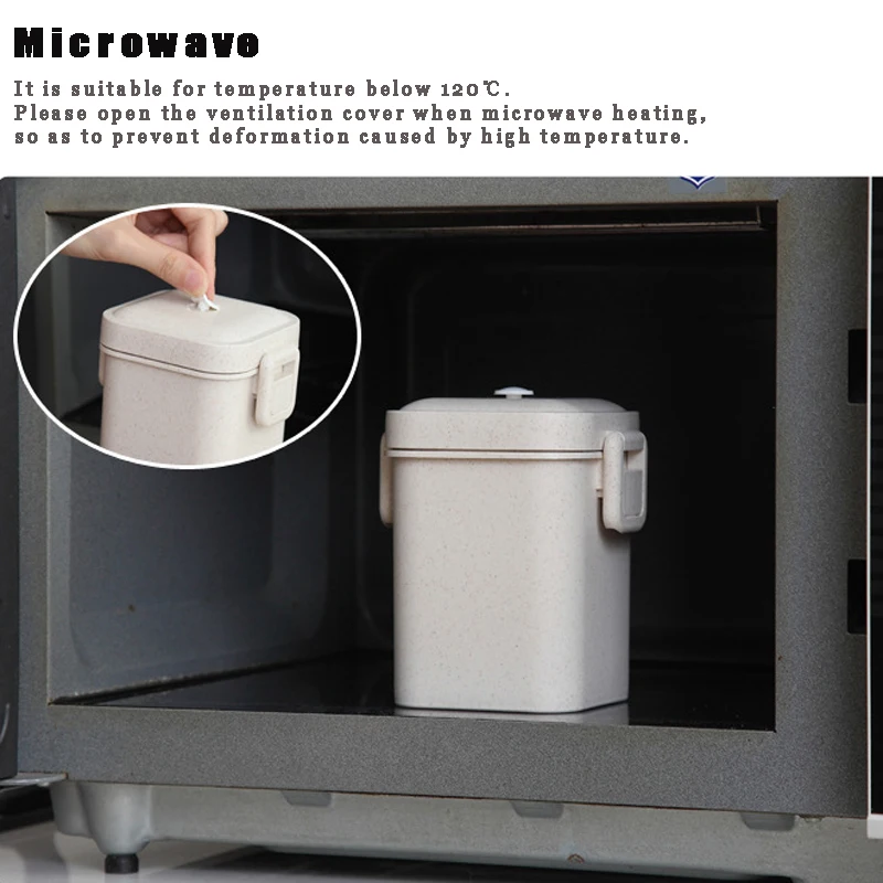 Портативный студенческий Ланч бокс из пшеничной соломы Bento уплотнение для супа с