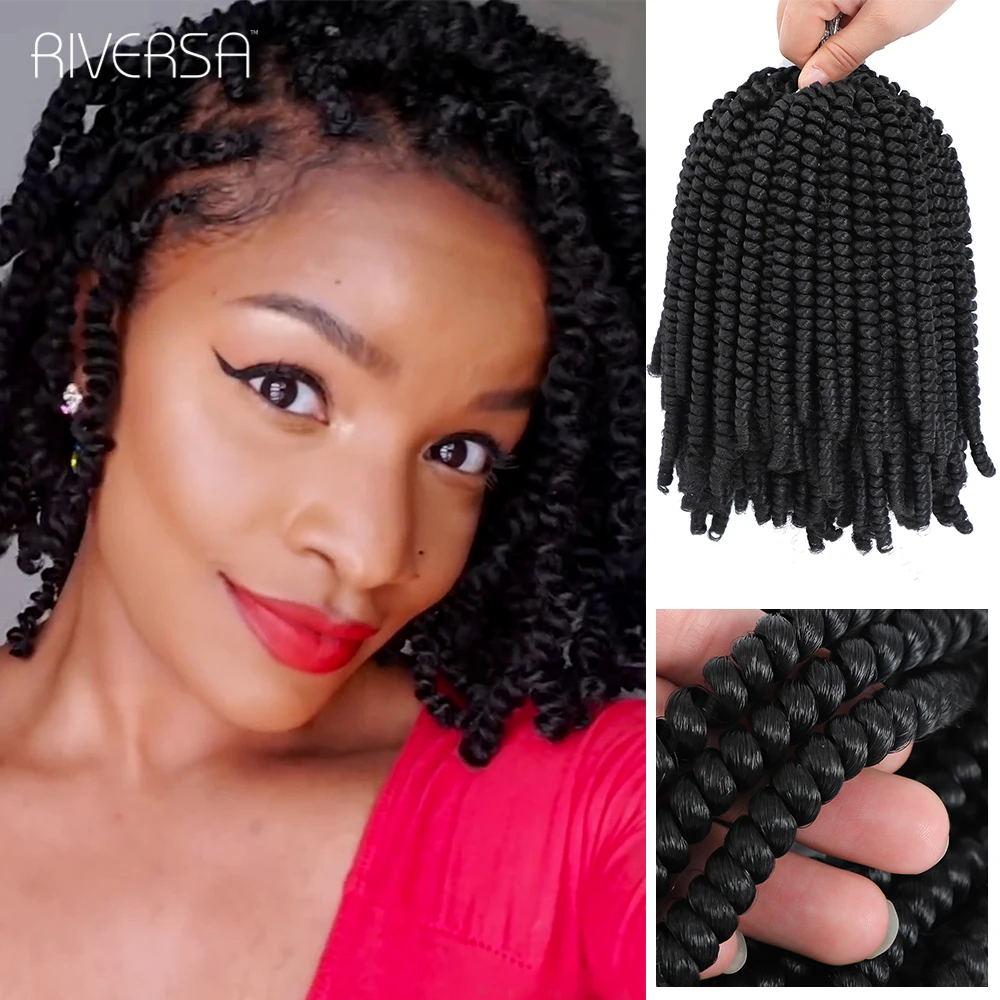 

8Inches 15strands/Pack Fluffy Soft Spring Twist Curly Hair Crochet Braids Hair Synthetic Braiding Hair Extensions For Faux Locs