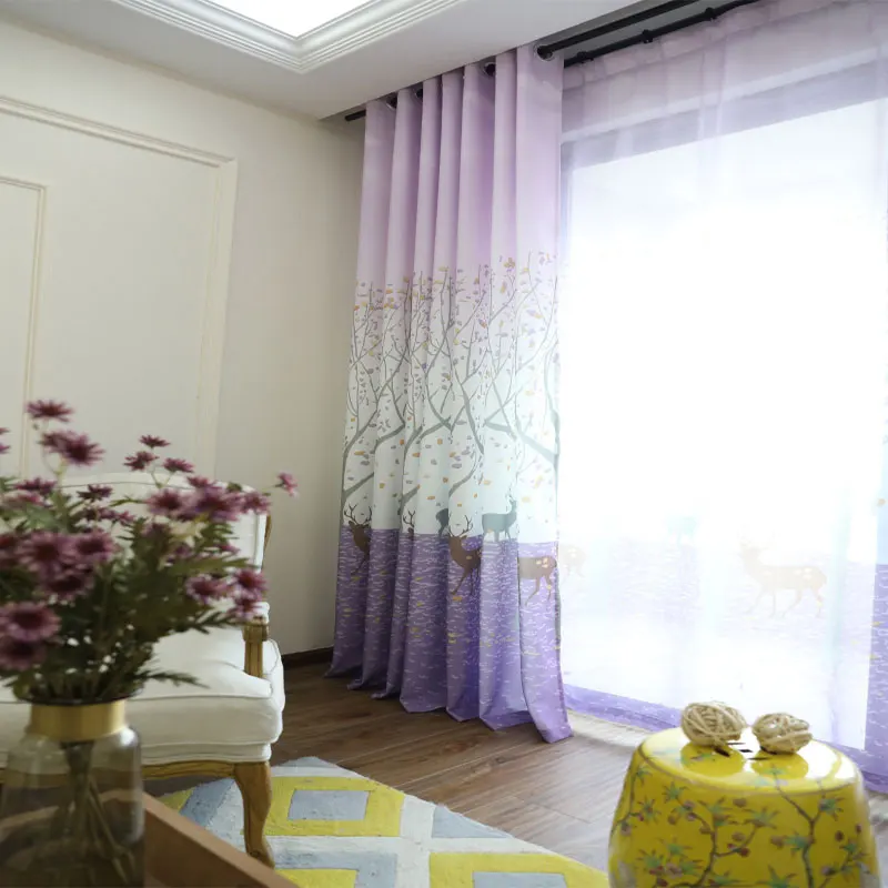 Детские шторы для гостиной спальни дерева дизайнерские занавески в детскую