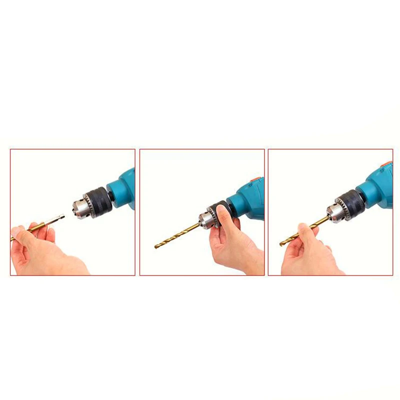 13 шт./лот быстрорежущей стали HSS набор сверл с титановым покрытием 1/4 шестигранный