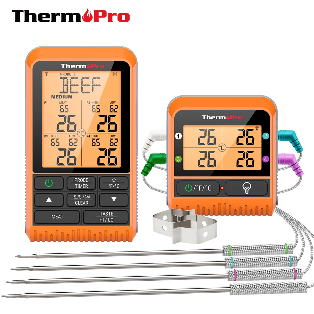 

ThermoPro TP829 Беспроводной Термометр для Гриля 4 Щупы