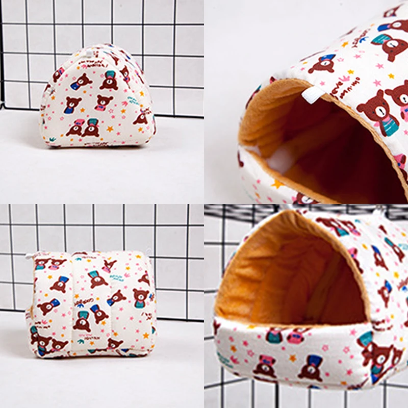 sleeping bed hammock for hamster squirrel sugar glider small animals pets soft cotton fleece hanging house for guinea pig cages free global shipping