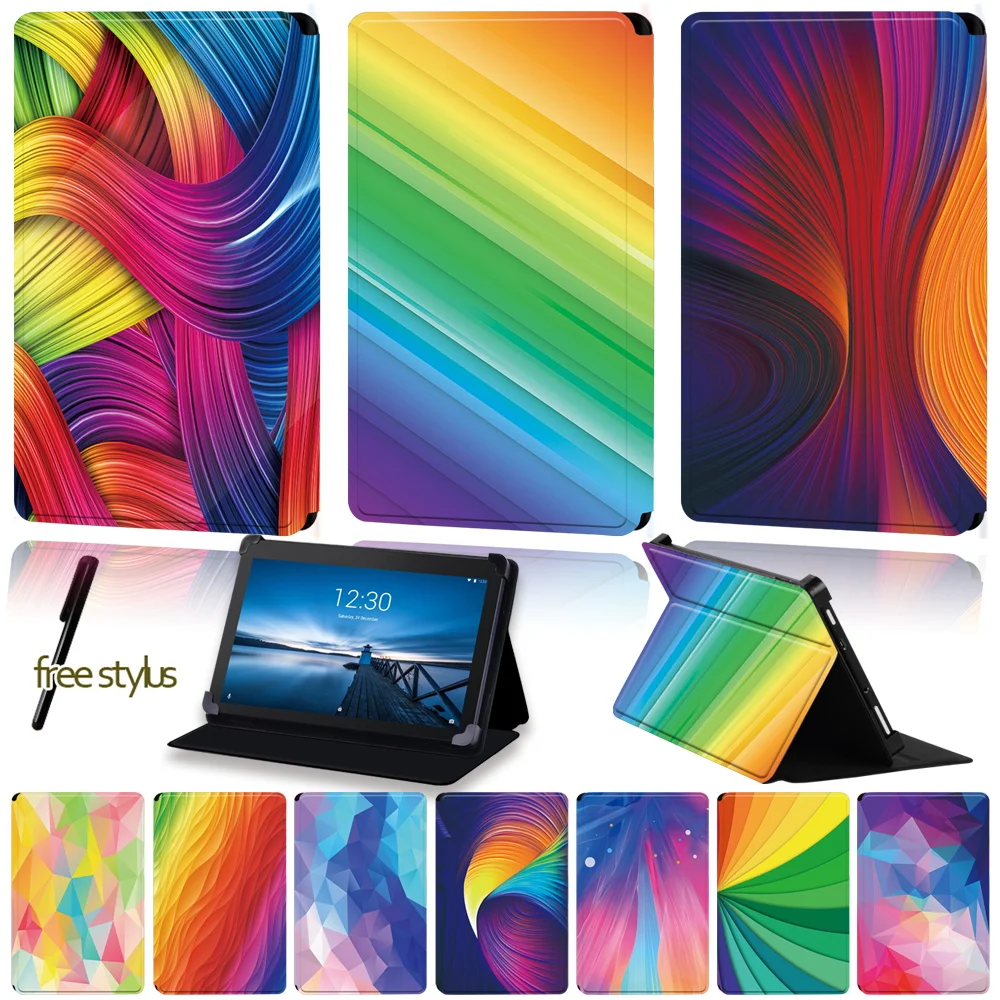 

PU Leather Tablet Case for Lenovo Tab E10 /Tab E8 /Tab E7 Drop Resistance Anti-Dust Universal Protective Case+Free Stylus