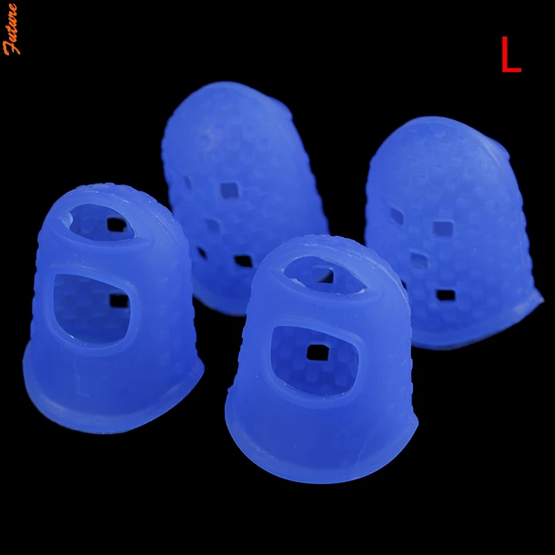 

New 4pcs Guitar Ukulele Fingertip Protector Fingerstall Silicone Guitar String Finger Protector Press Accessories New