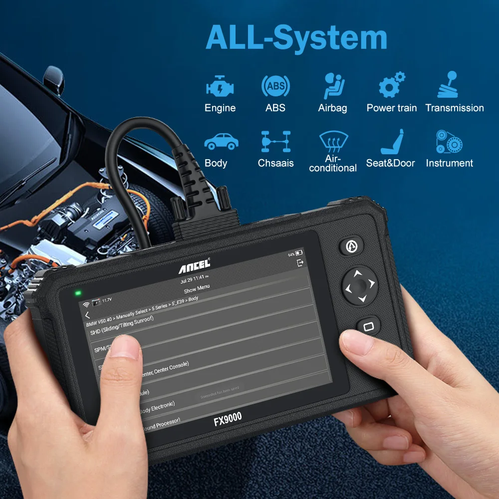 Автомобильный сканер Ancel FX9000 OBD2 полная система диагностики многоязычный OBD