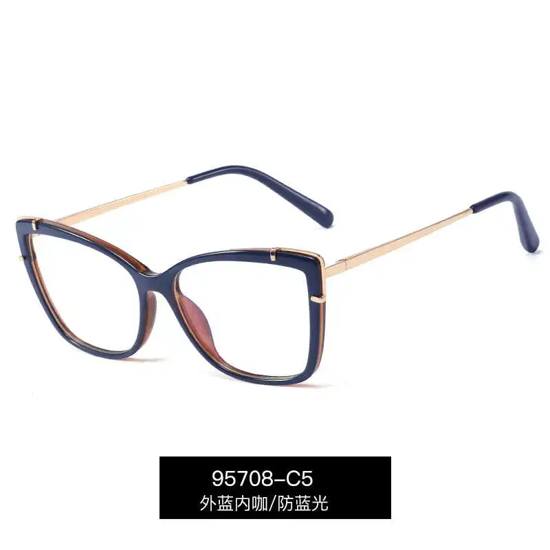 

TR90 Free shipping blue proof glasses female spring foot square flat lens fashion frame