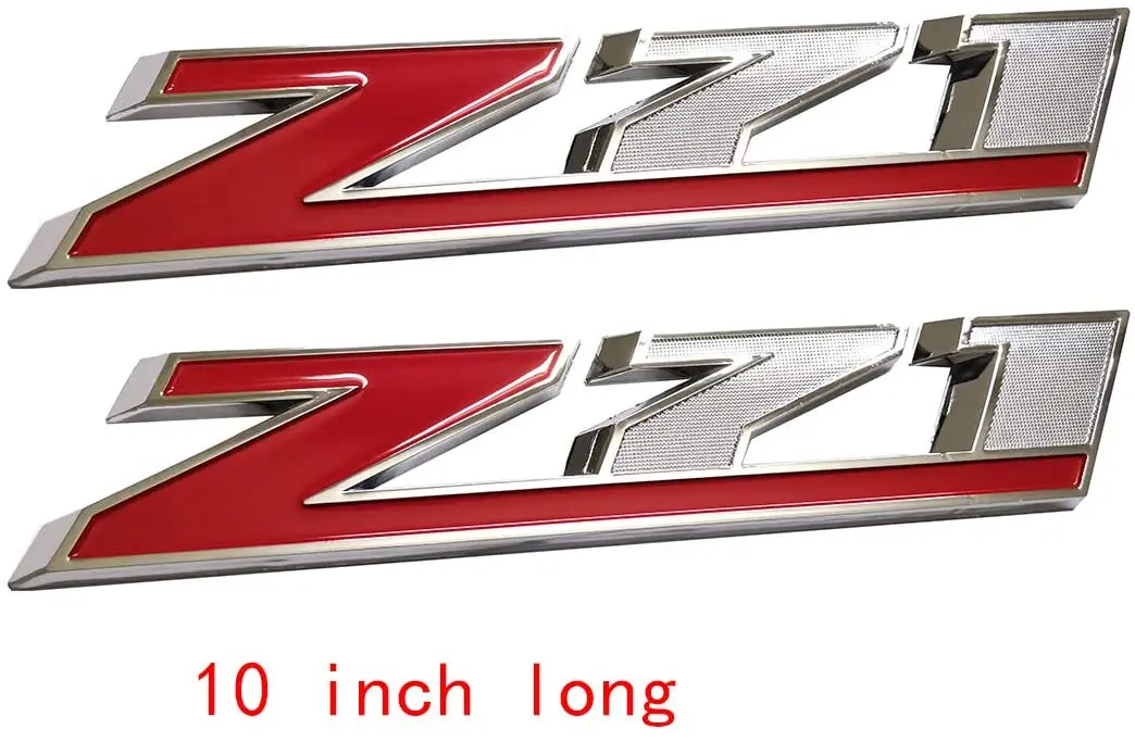 

2pcs 10 Inch Big Z71 Emblems Chrome Red