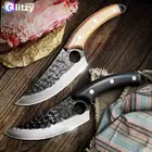Кухонный нож ручной работы, кованый резец из нержавеющей стали для мяса шеф-повара, охоты, кулинарии, мясника